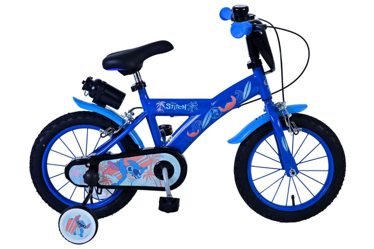 Volare Disney Stitch Kinderfahrrad für Jungen - 14 Zoll - Blau mit Zweihandbremsen