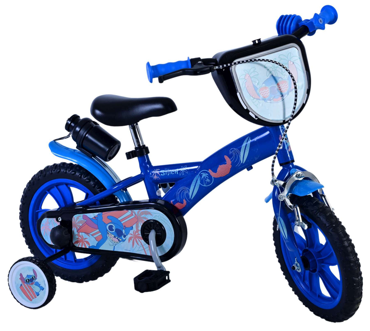 Volare Disney Stitch Kinderfahrrad für Jungen - 12 Zoll - Blau - Sicher und Komfortabel