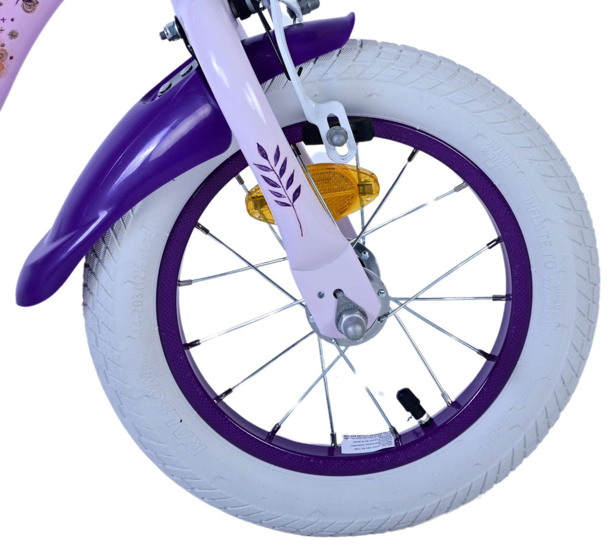 Volare Disney Wish Kinderfahrrad für Mädchen - 12 Zoll in Lila mit zwei Handbremsen