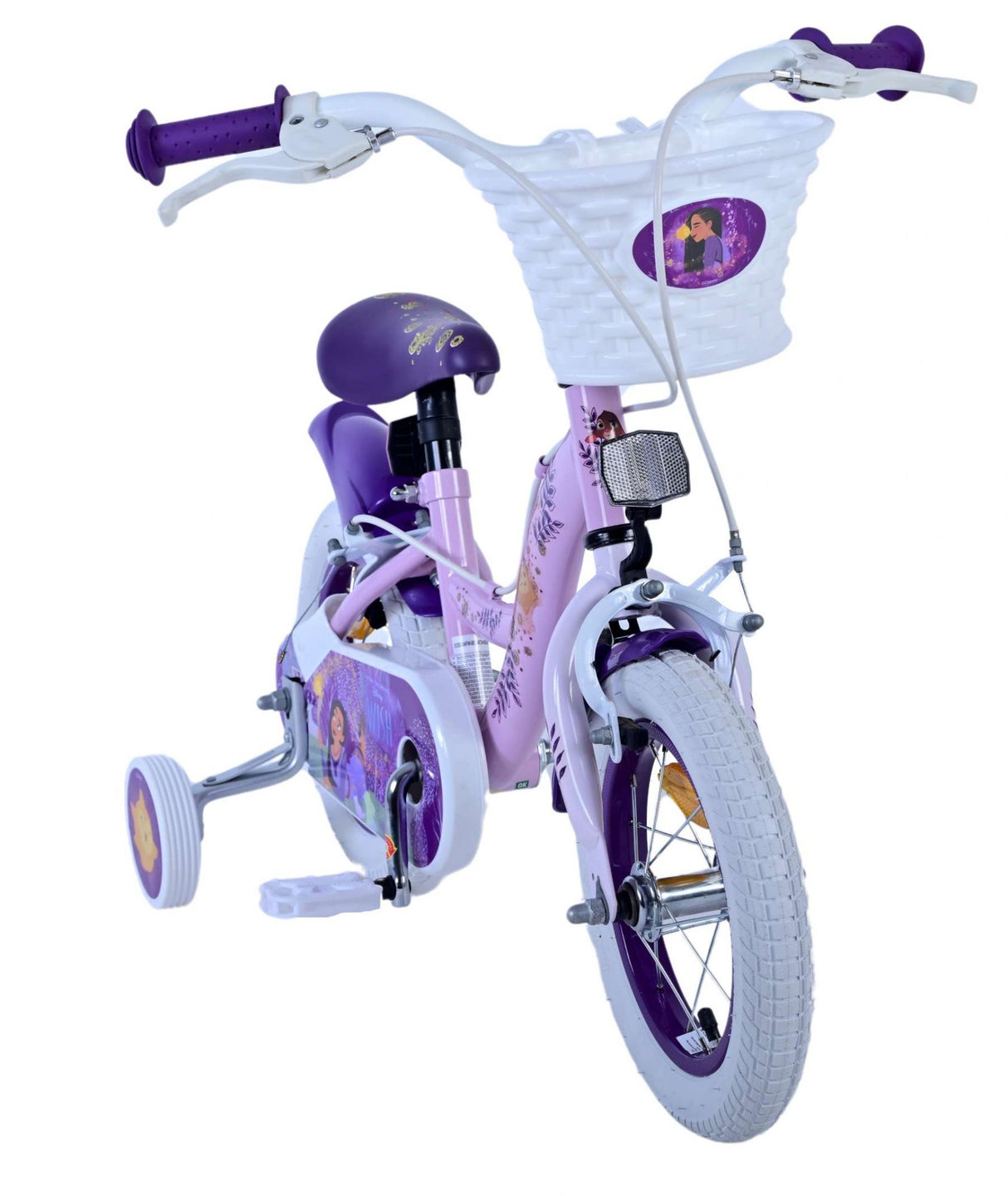 Volare Disney Wish Kinderfahrrad für Mädchen - 12 Zoll in Lila mit zwei Handbremsen