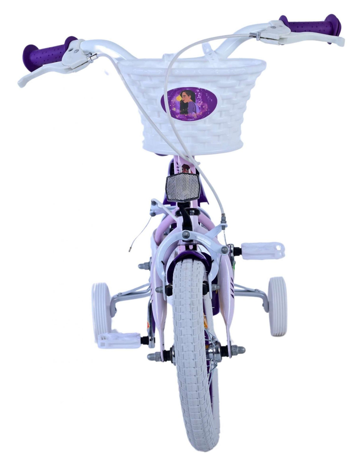 Volare Disney Wish Kinderfahrrad für Mädchen - 12 Zoll in Lila mit zwei Handbremsen