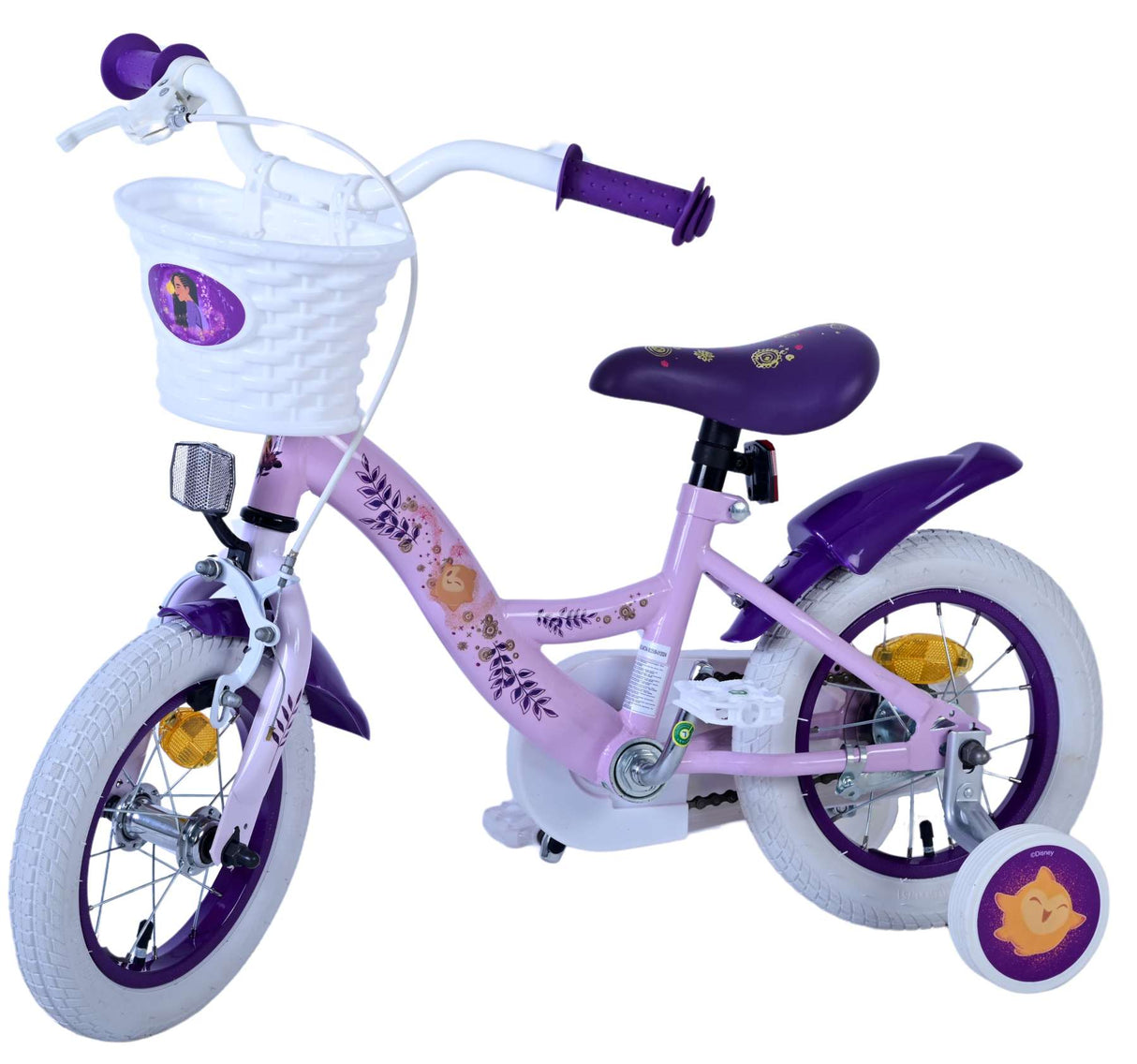 Volare Disney Wish Kinderfahrrad für Mädchen - 12 Zoll in Lila für Kinder von 3 bis 4,5 Jahren