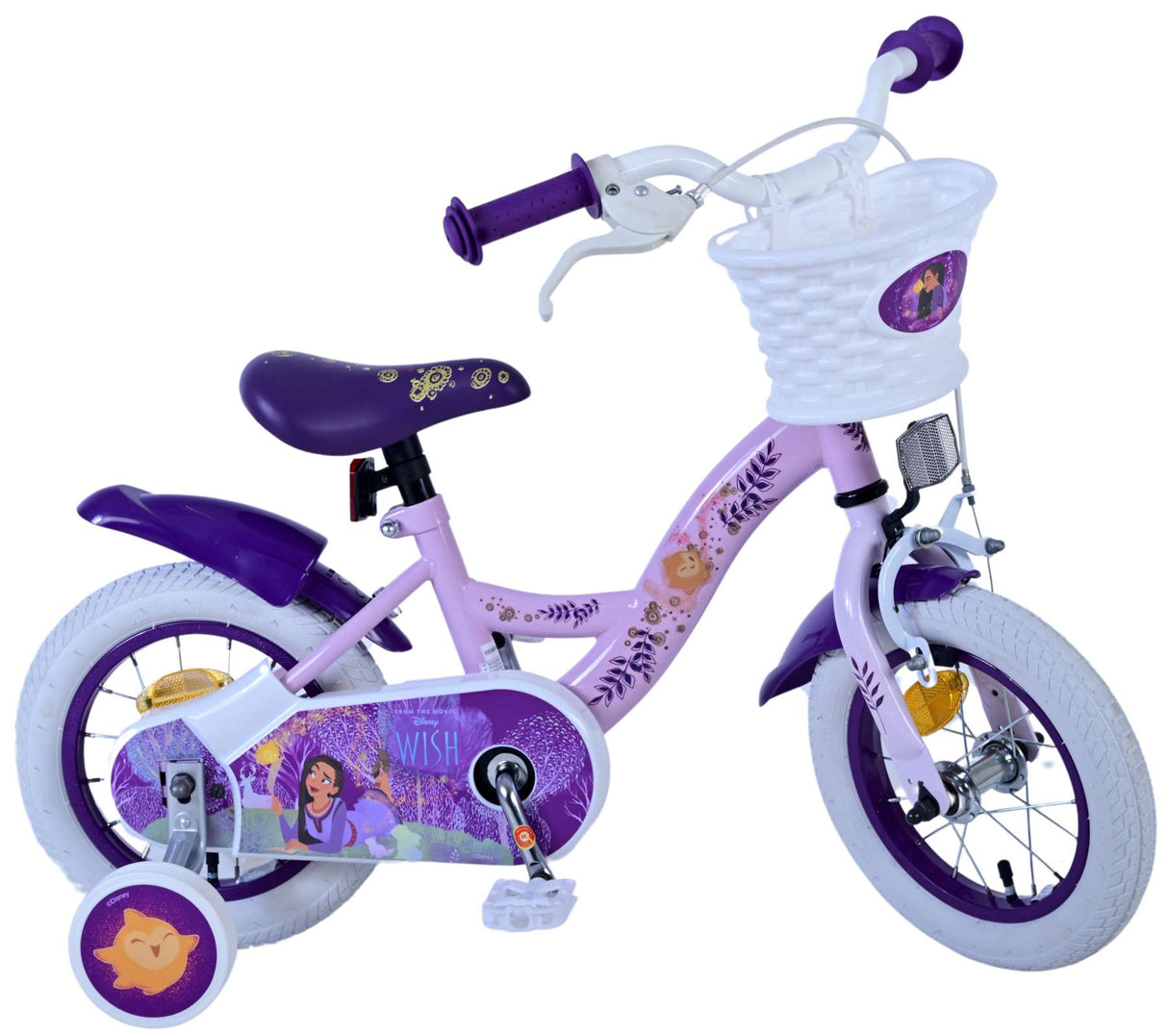 Volare Disney Wish Kinderfahrrad für Mädchen - 12 Zoll in Lila für Kinder von 3 bis 4,5 Jahren