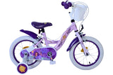 Volare Disney Wish Kinderfahrrad für Mädchen - 14 Zoll - Lila mit zwei Handbremsen