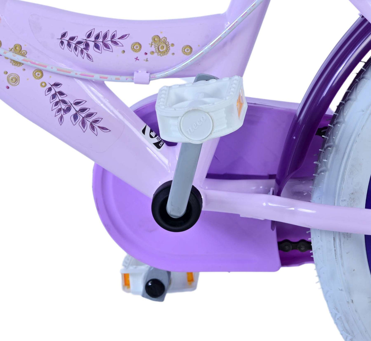 Volare Disney Wish Kinderfahrrad für Mädchen - 16 Zoll in Lila mit zwei Handbremsen