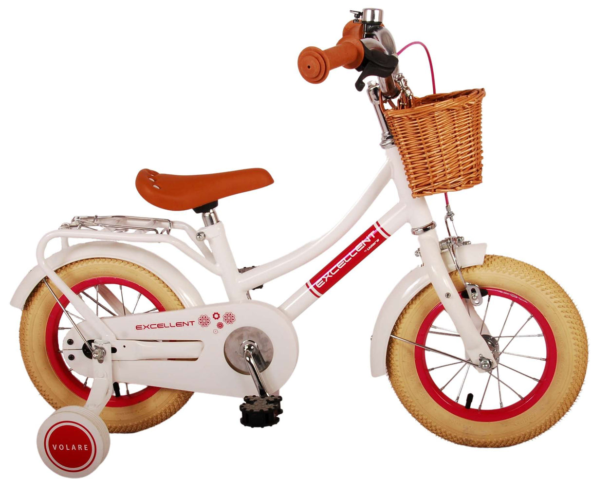 Volare Excellent Kinderfahrrad - Mädchen - 12 Zoll - Weiß