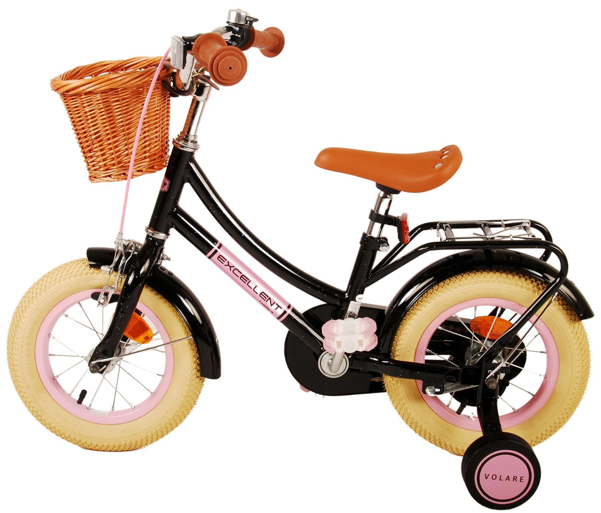 Volare Excellent Kinderfahrrad - Mädchen - 12 Zoll - Schwarz