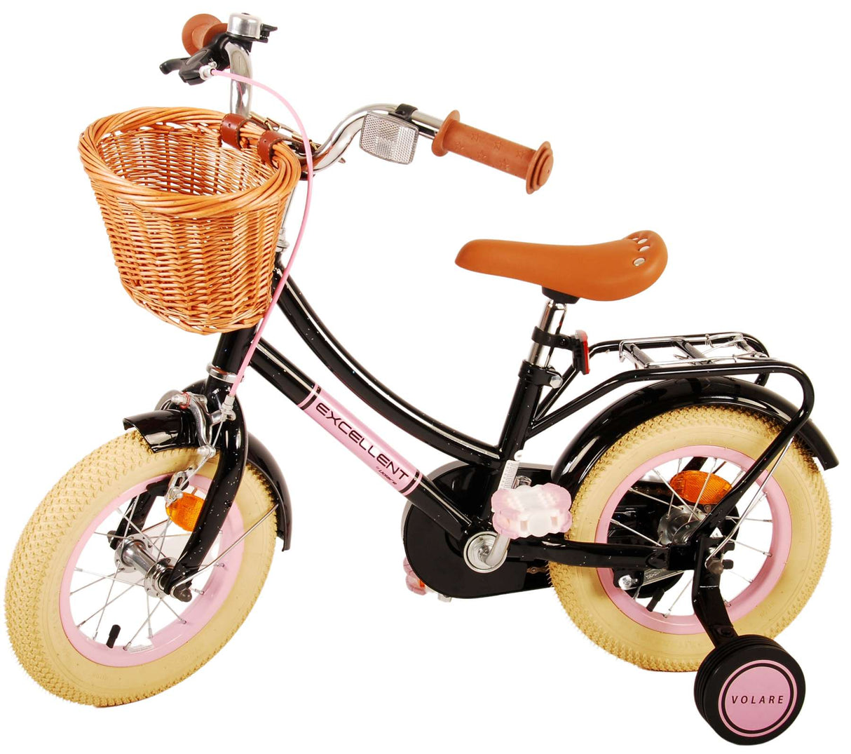 Volare Excellent Kinderfahrrad - Mädchen - 12 Zoll - Schwarz