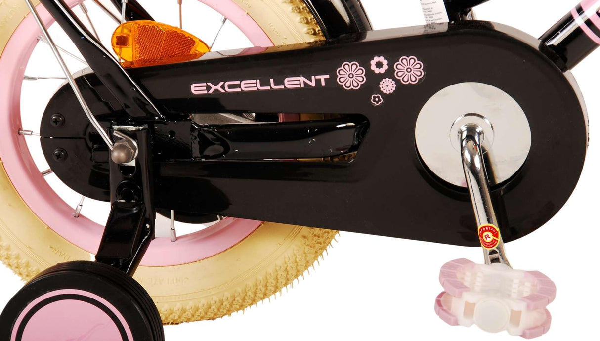 Volare Excellent Kinderfahrrad - Mädchen - 12 Zoll - Schwarz