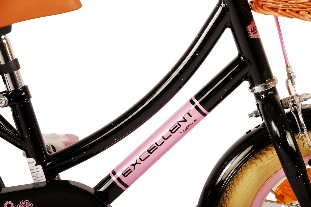 Volare Excellent Kinderfahrrad - Mädchen - 12 Zoll - Schwarz