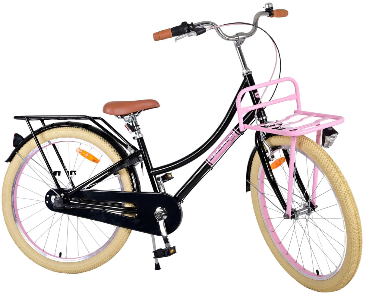 Volare Excellent Kinderfahrrad - Mädchen - 24 Zoll - Schwarz - 3 Gänge
