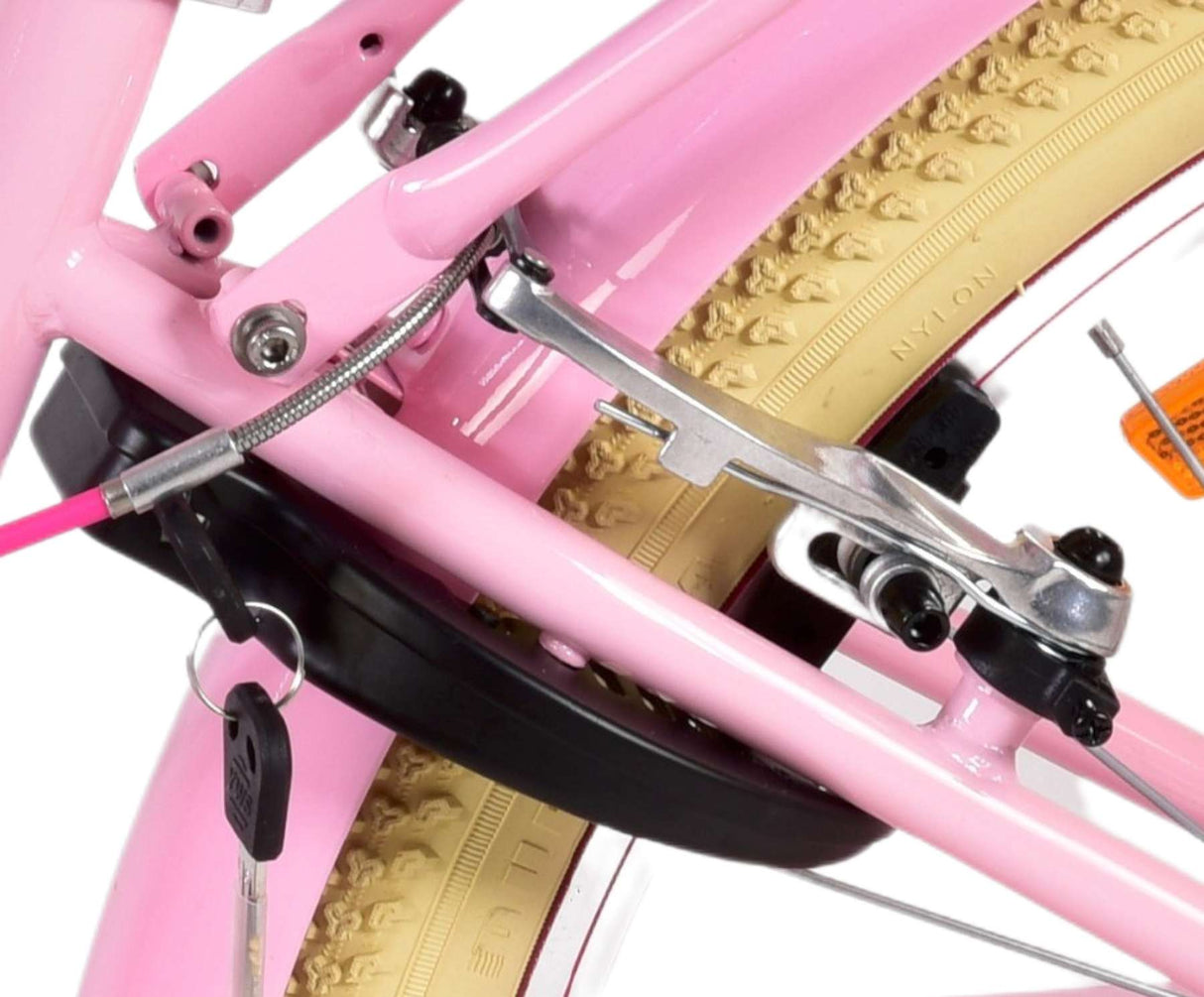 Volare Excellent Kinderfahrrad - Mädchen - 24 Zoll - Rosa- Zwei Handbremsen