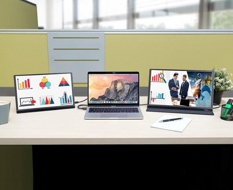 auvisio EZM-210 Tragbarer Monitor mit Spezifikationsangaben für das Smartphone