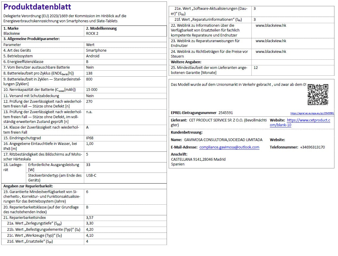 Produktdatenblatt