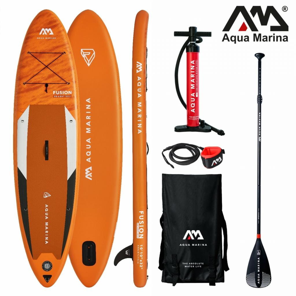 Aqua Marina All-Around SUP Board 330x81cm Reißverschlussrucksack Double Action-Pumpe LIQUID AIR Paddel Einschub-Mittelfinne Sicherheitsleine Orange