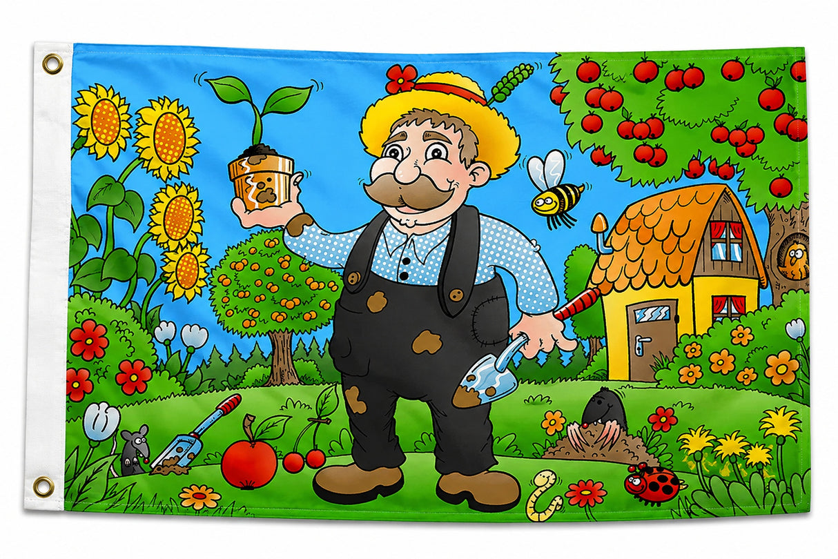 Flagge GARTENFREUND 90 x 150cm mit 2 Messingösen