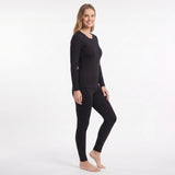 Gaubert Damen Thermounterwäsche Set Merino-Mix Schwarz M-2XL Ski Outdoor