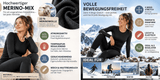 Gaubert Damen Thermounterwäsche Set Merino-Mix Schwarz M-2XL Ski Outdoor