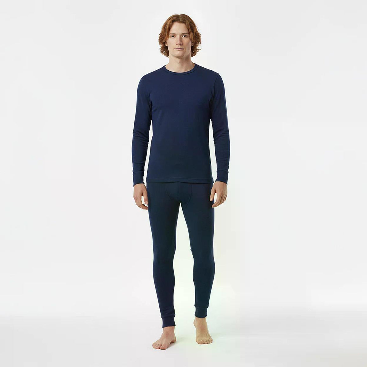 Frontansicht: Gaubert Thermo-Unterwäsche Set für Herren – Langarmshirt &amp; Hose in Schwarz