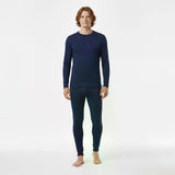 Frontansicht: Gaubert Thermo-Unterwäsche Set für Herren – Langarmshirt &amp; Hose in Schwarz