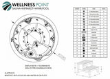 PureHaven American Outdoor-Whirlpool 208x208 cm für 4 Personen mit 33 Massagedüsen Gecko Computersystem Heizung LEDs Farbe Sterling Silber/Grau