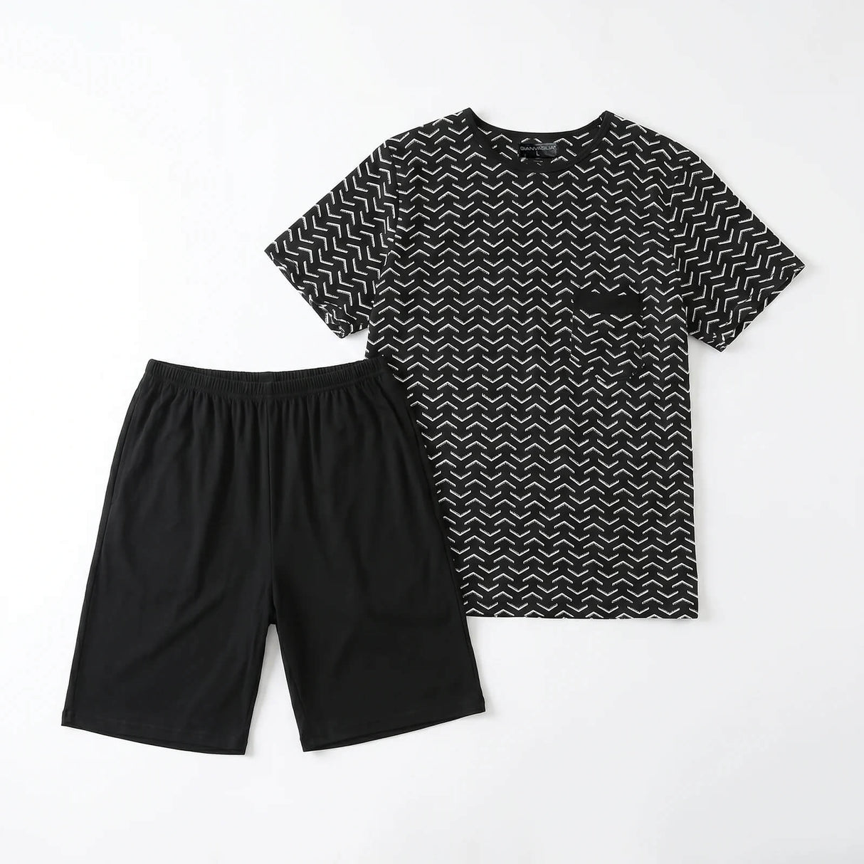 GIANVGLIA Herren Pyjama Shorty in Schwarz