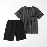 GIANVGLIA Herren Pyjama Shorty in Schwarz