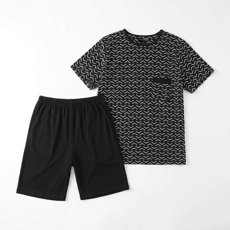 GIANVGLIA Herren Pyjama Shorty in Schwarz