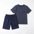 GIANVGLIA Herren Pyjama Shorty in Blau