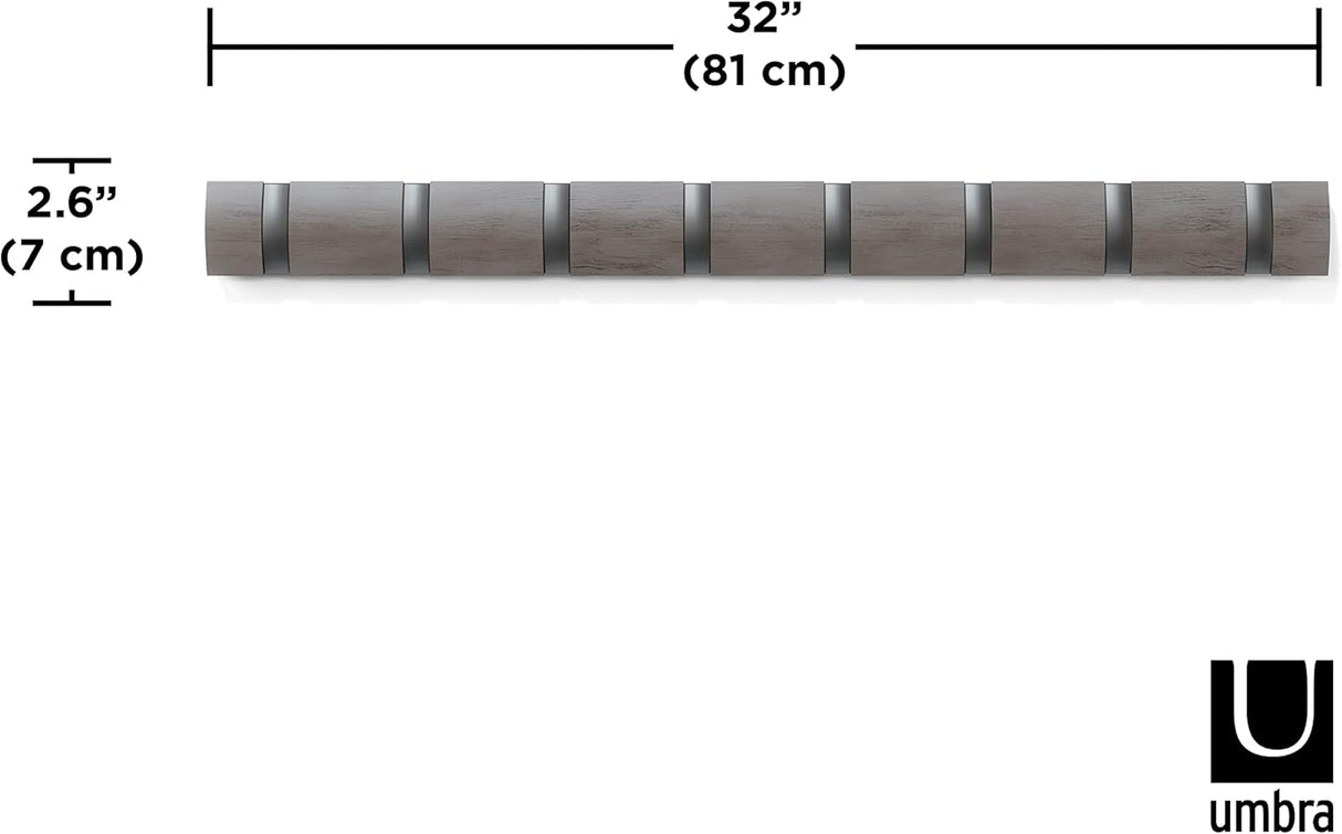 Umbra Hook 8 Flip Grau/Zinnfarben Abmessungen