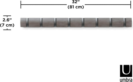 Umbra Hook 8 Flip Grau/Zinnfarben Abmessungen