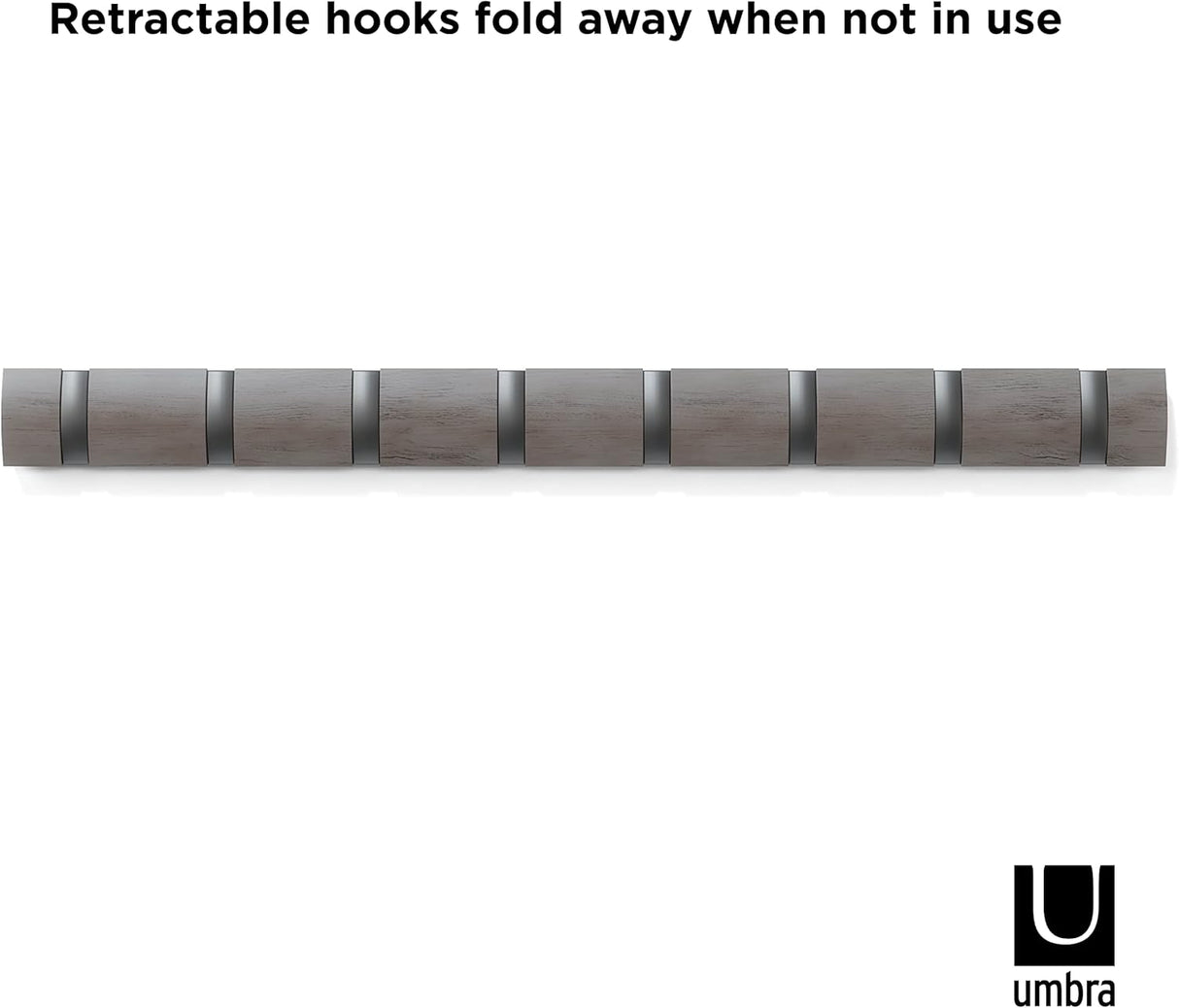 Umbra Hook 8 Flip Grau/Zinnfarben Werbung für Hakenbenutzung nur wenn nötig