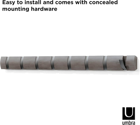 Umbra Hook 8 Flip Grau/Zinnfarben Hinweis auf das enthaltene Montagematerial