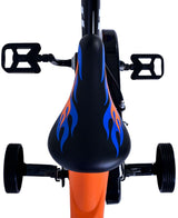 Volare Hot Wheels Kinderfahrrad für Jungen - 12 Zoll in Schwarz, Orange und Blau mit Zweihandbremsen