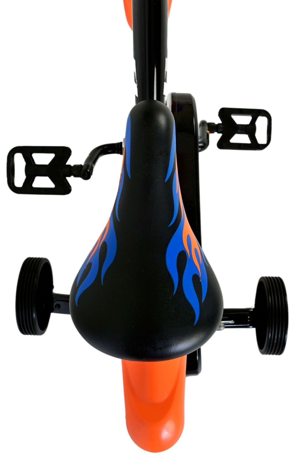 Volare Hot Wheels Kinderfahrrad für Jungen - 12 Zoll in Schwarz, Orange und Blau