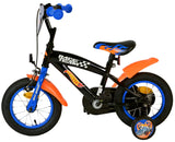 Volare Hot Wheels Kinderfahrrad für Jungen - 12 Zoll in Schwarz, Orange und Blau