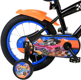 Volare Hot Wheels 14 Zoll Kinderfahrrad für Jungen - in Schwarz, Orange und Blau