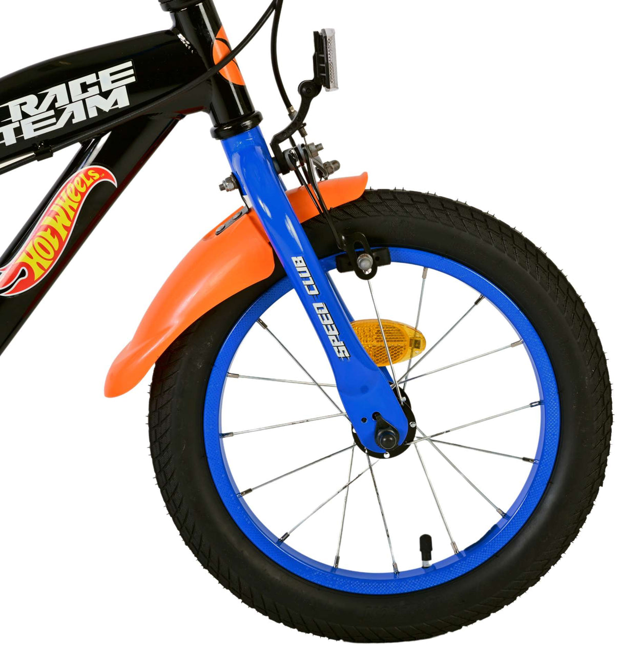 Volare Hot Wheels Kinderfahrrad für Jungen - 14 Zoll - Schwarz mit Zweihandbremsen