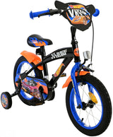 Volare Hot Wheels 14 Zoll Kinderfahrrad für Jungen - in Schwarz, Orange und Blau