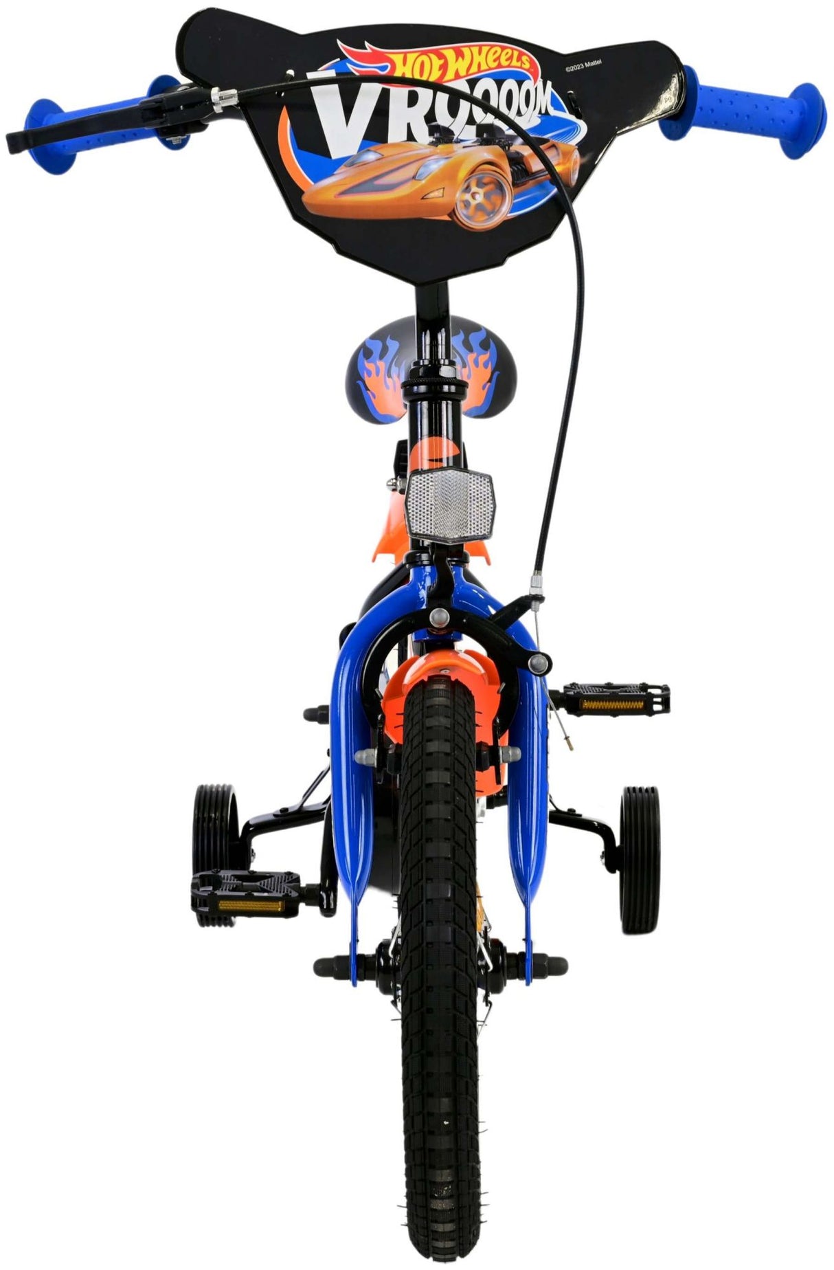 Volare Hot Wheels 14 Zoll Kinderfahrrad für Jungen - in Schwarz, Orange und Blau