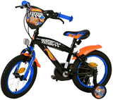 Volare Hot Wheels Kinderfahrrad für Jungen - 14 Zoll - Schwarz mit Zweihandbremsen