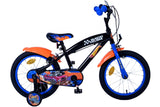 Volare Hot Wheels Kinderfahrrad für Jungen - 16 Zoll in Schwarz, Orange und Blau mit Zweihandbremsen