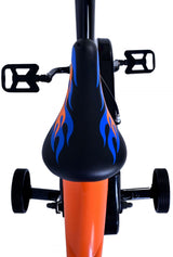 Volare Hot Wheels Kinderfahrrad für Jungen - 16 Zoll in Schwarz, Orange und Blau mit Zweihandbremsen