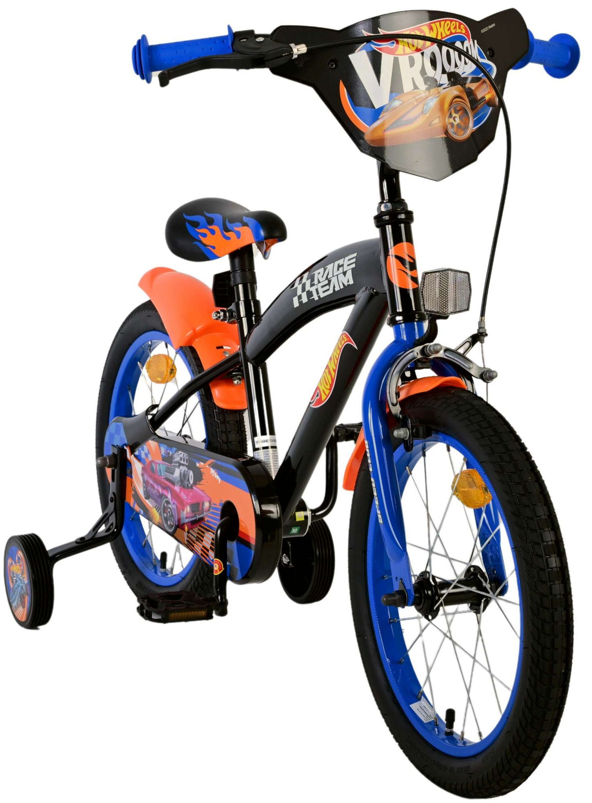 Volare Hot Wheels Kinderfahrrad für Jungen - 16 Zoll in Schwarz, Orange und Blau