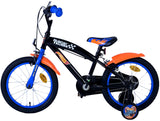 Volare Hot Wheels Kinderfahrrad für Jungen - 16 Zoll in Schwarz, Orange und Blau mit Zweihandbremsen