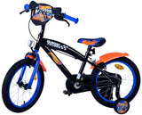 Volare Hot Wheels Kinderfahrrad für Jungen - 16 Zoll in Schwarz, Orange und Blau mit Zweihandbremsen