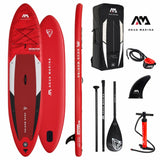 Aqua Marina All-Around SUP Board 366x84 cm mit Reißverschlussrucksack Double Action-Pumpe LIQUID AIR Paddel Einschub-Mittelfinne Sicherheitsleine Rot