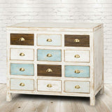 PureHaven Kommode 110x43x90 cm im Vintage Style Unikat aus Vollholz handgefertigt stilvolles Design Kieferholz standsicher und stabil