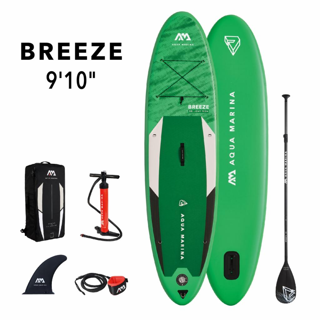 Aqua Marina All-Around SUP Board 300x76cm mit Reißverschlussrucksack Double Action-Pumpe LIQUID AIR Paddel Einschub-Mittelfinne Sicherheitsleine Grün