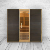 PureHaven Infrarotsauna 160x210x200 cm für 6 Personen Saunaofen aus kanadisches Hemlock-Tannenholz Thermometer Schöpfkelle Saunasteine